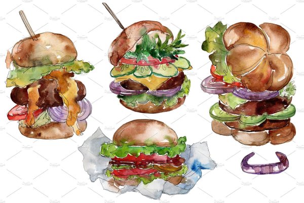 Burger Watercolor PNG