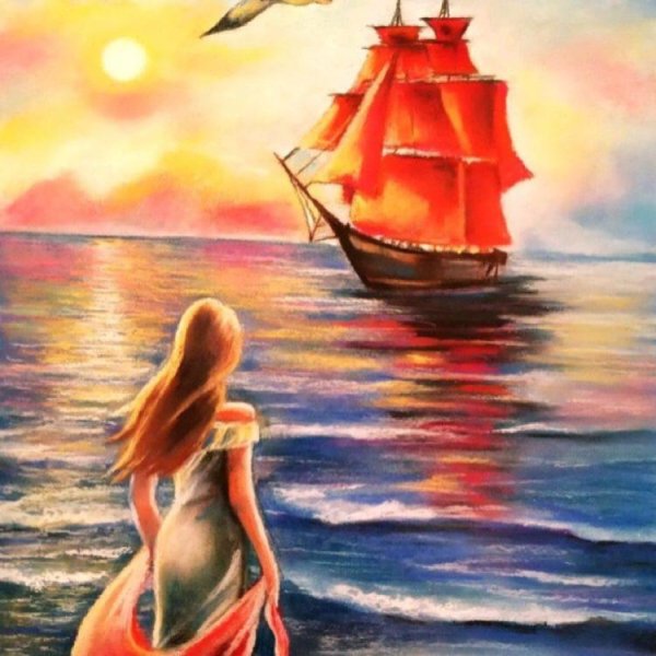 Картина корабль с алыми парусами