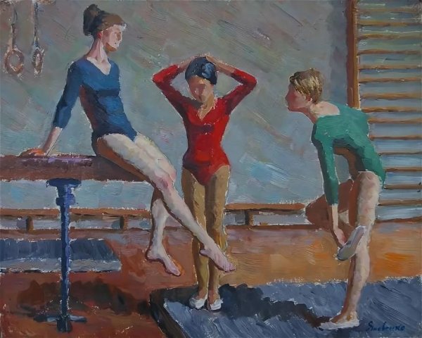 Композиция на тему спорт гуашью