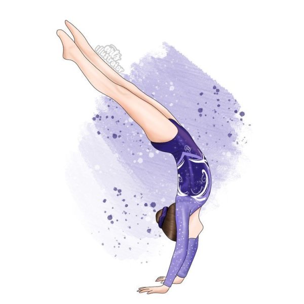 Гимнастка картина красками