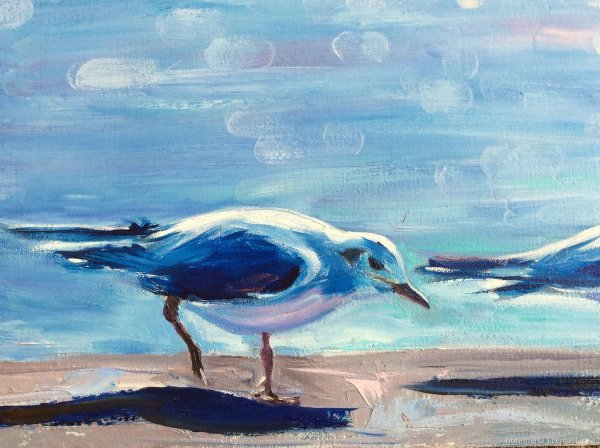 Чайки в живописи маслом