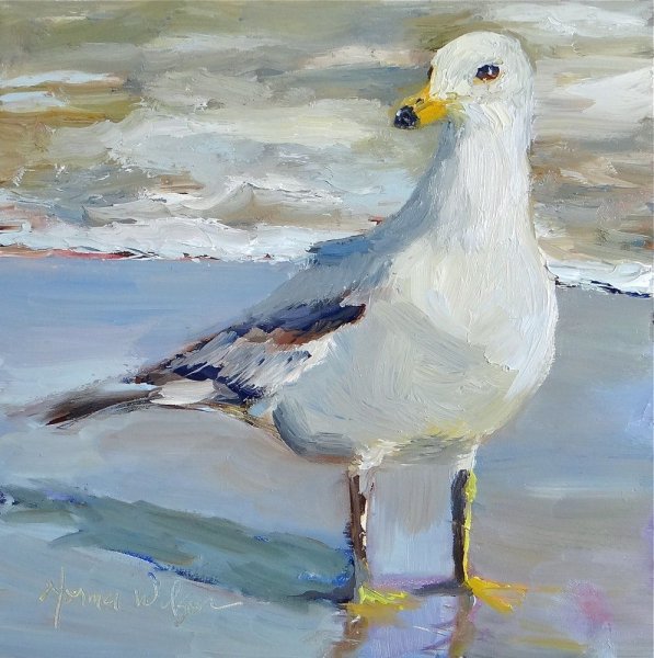 Чайка гуашью