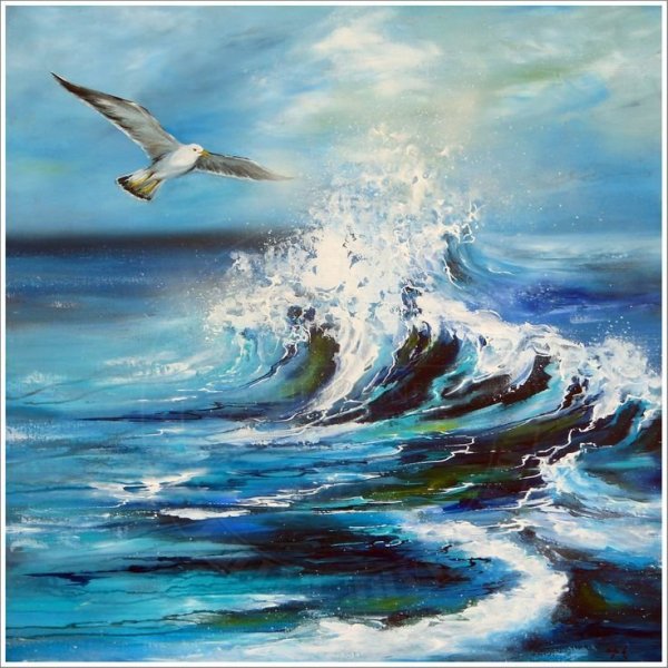 Морской пейзаж акрилом