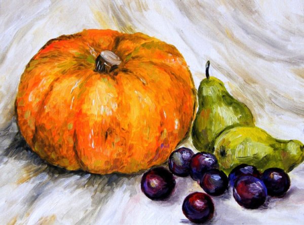 Фрукты гуашью