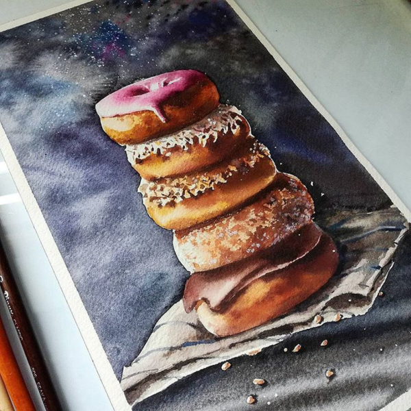 Реалистичные рисунки еды