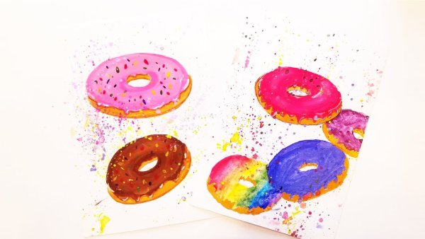 Пончик рисунков цвете детям