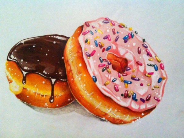 Пончики картина пастель