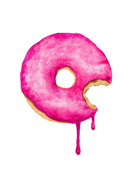 Пончики нарисованные акварелью