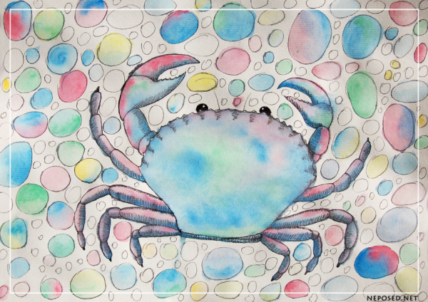 Рисование краб с детьми