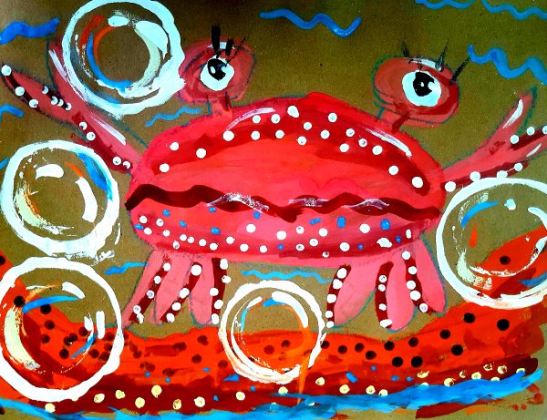 Рисование краб в подготовительной группе