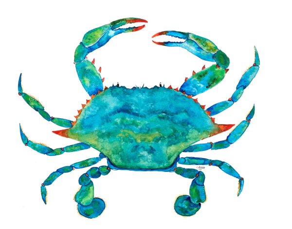 Рисование краба ладошками