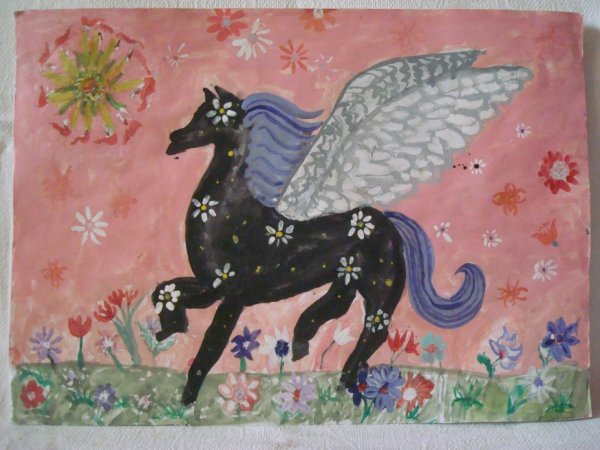 Пегас гуашью