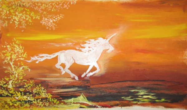 Единорог рисунок красками