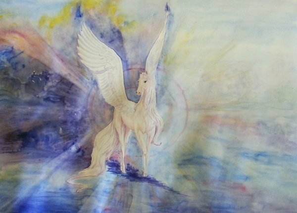 Пегас гуашью