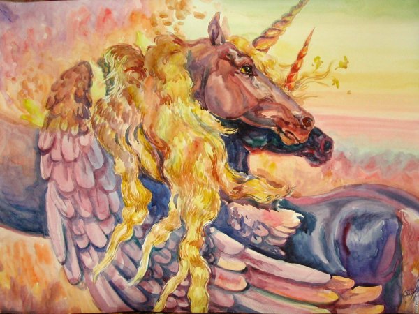 Пегас гуашью