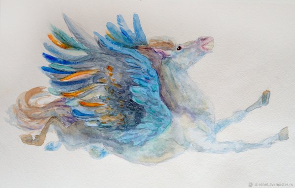 Иллюстрации акварель Пегас