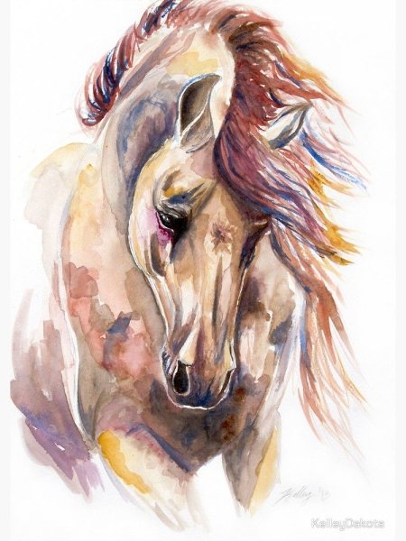 Лошадь акварелью