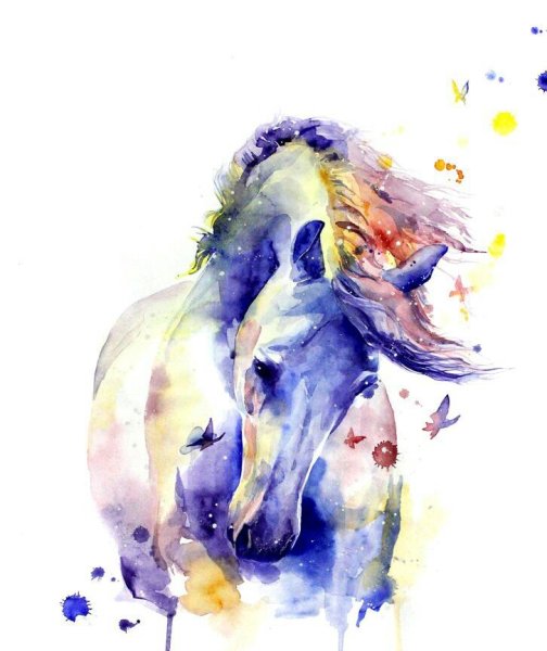 Лошадь в акварельном стиле