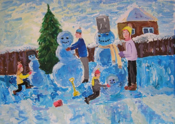 Композиция зимние забавы