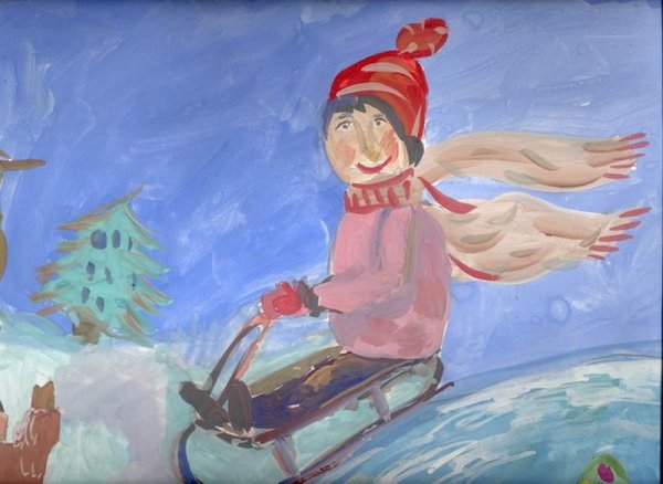 Зимние забавы акварель