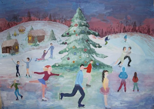 Станковая композиция зима