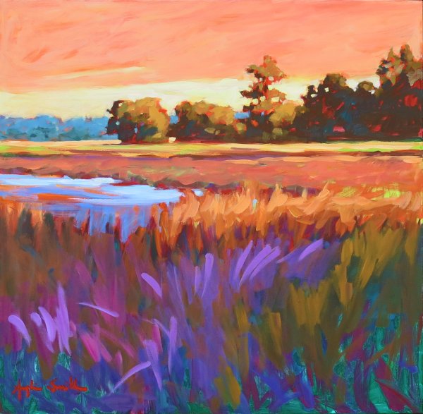 Живописный пейзаж гуашью