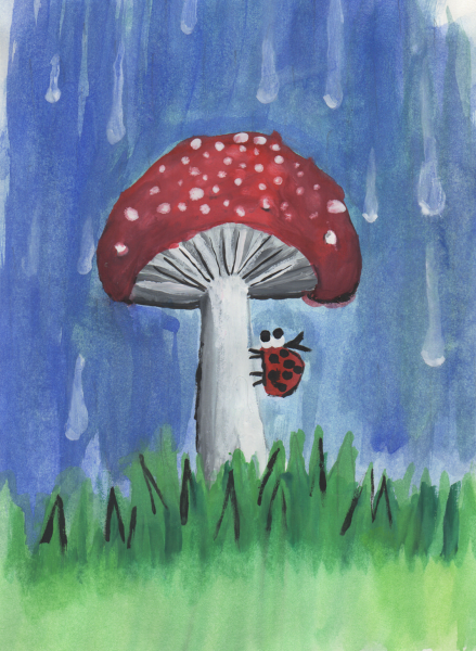 Мухомор гуашью
