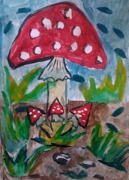 Рисование мухомор средняя группа