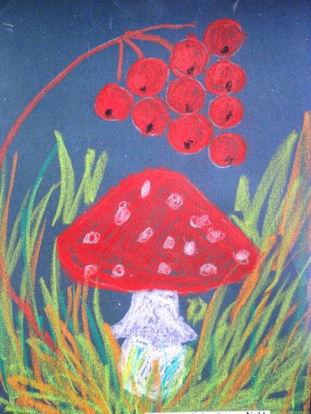 Рисование с детьми грибы