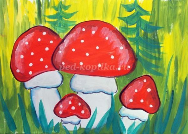 Мухомор рисунок