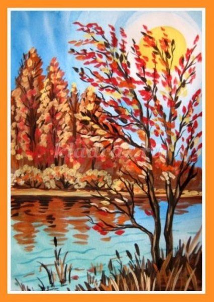 Этапы рисования осеннего пейзажа