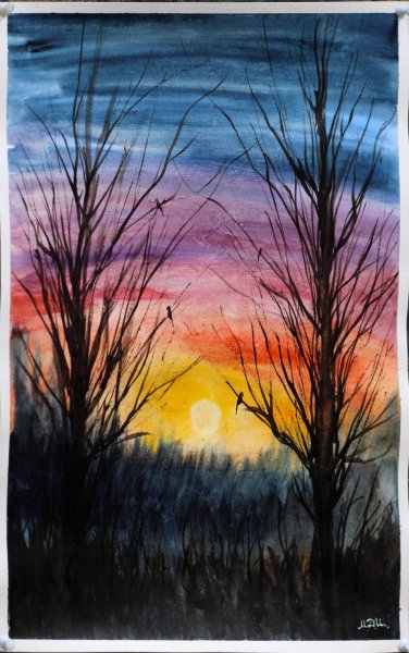 Пейзаж акварелью для новичков