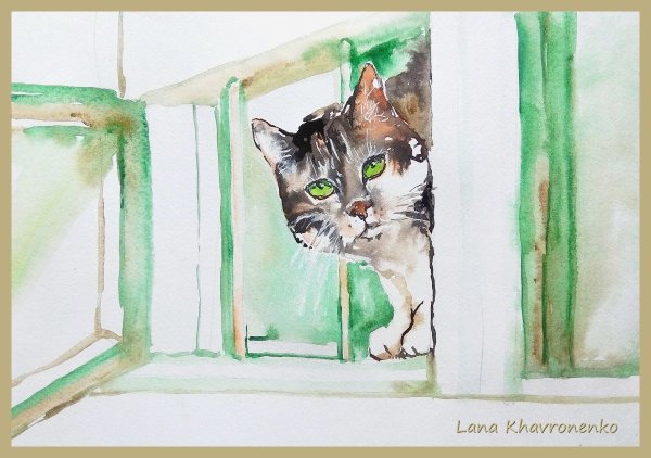 Кошка в кошке рисунок