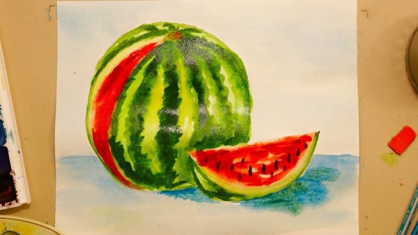 Рисование арбуза в средней группе