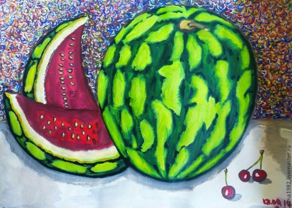 Натюрморт с арбузом для детей