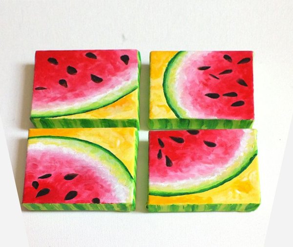 Арбуз гуашью