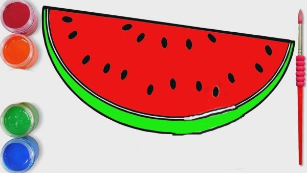 Рисунок арбуза для срисовки