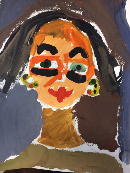 Портрет мамы гуашью для детей