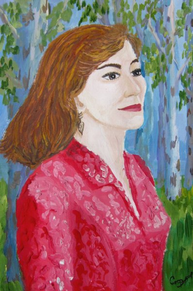 Живописный портрет мамы