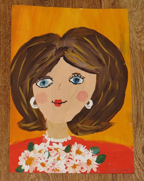 Подарок маме гуашью