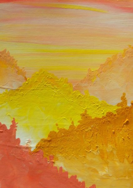 Монотипия лес осень