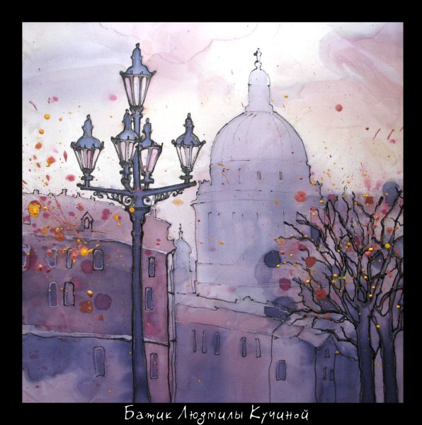 Батик городской пейзаж Санкт Петербург