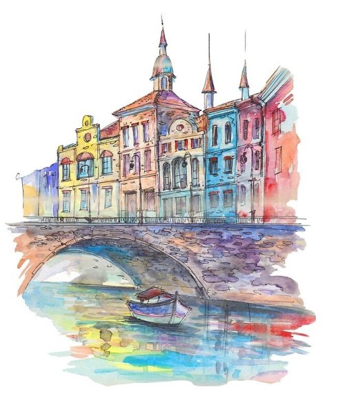 Скетч акварель Санкт-Петербург