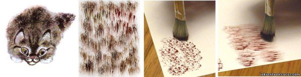 Рисование сухой кистью