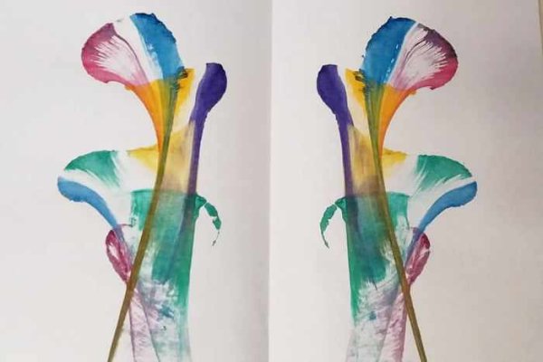 Рисование нитками и красками