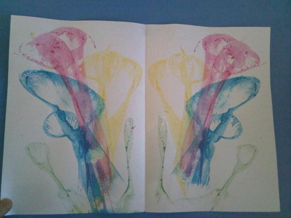 Кляксография с ниткой