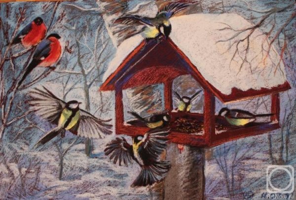 Кормушка для птиц картина