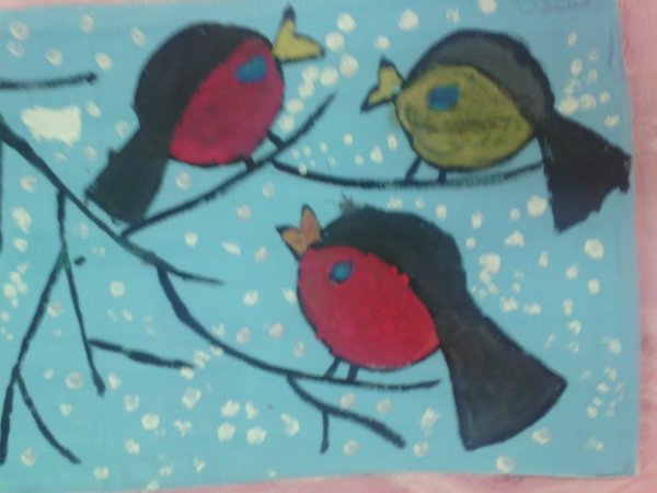 Рисуем кормушку гуашью