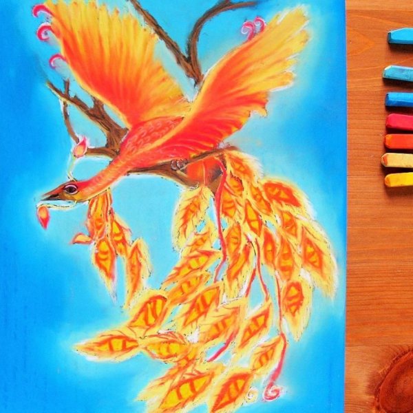 Жар птица акрилом