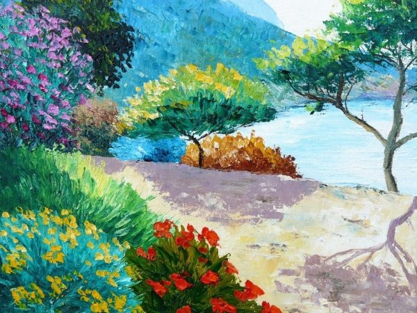 Рисование сельский пейзаж